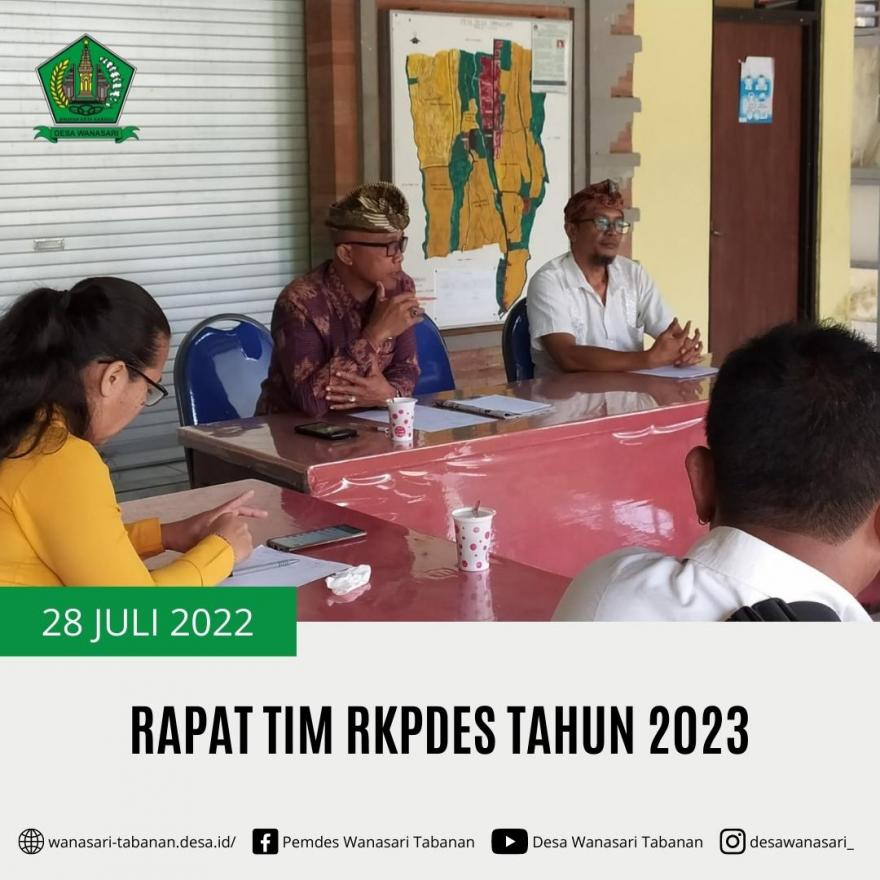 Rapat Tim Penyusun RKPDES Desa Wanasari Tahun Anggaran 2023